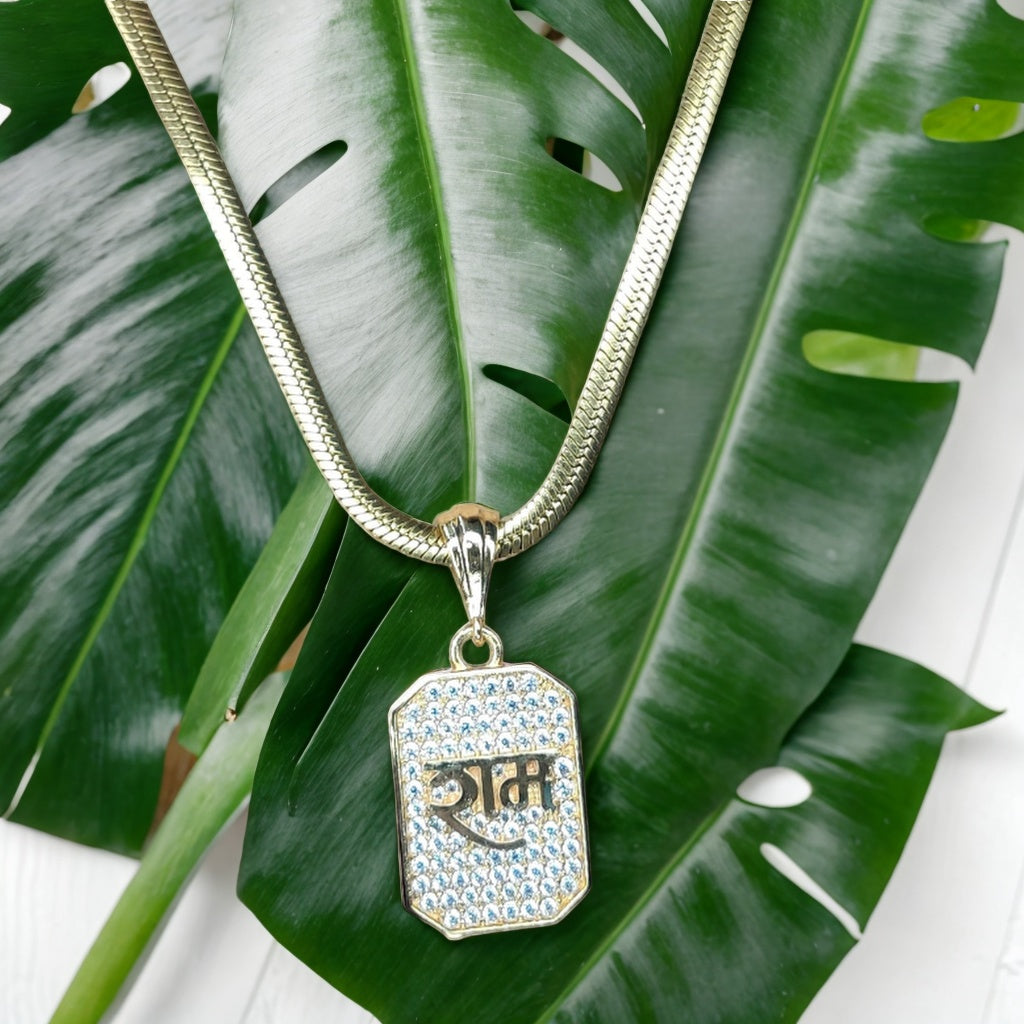 Shree Ram Pendant with Gold Plated Chain