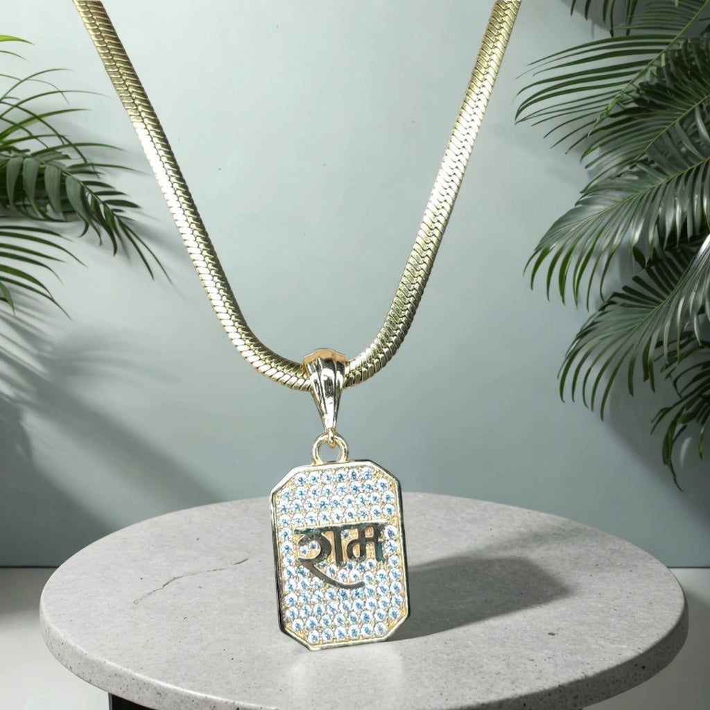 Shree Ram Pendant with Gold Plated Chain