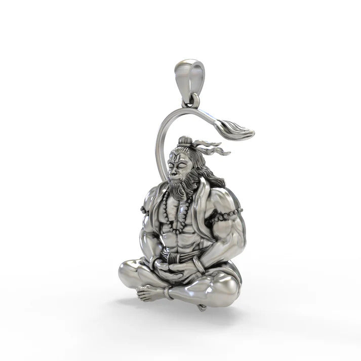 LORD HANUMAN PENDENT 92.5% STEARLING SILVER