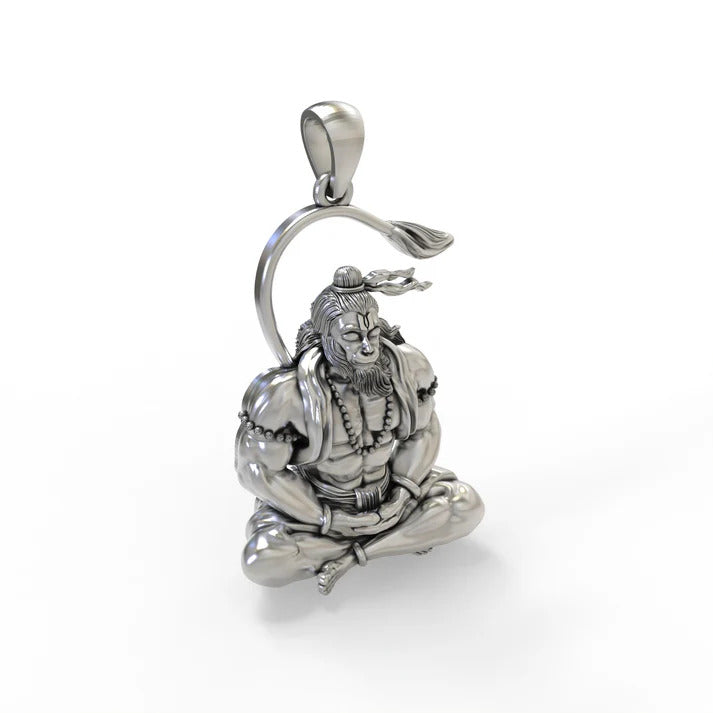 LORD HANUMAN PENDENT 92.5% STEARLING SILVER