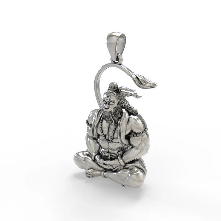 LORD HANUMAN PENDENT 92.5% STEARLING SILVER