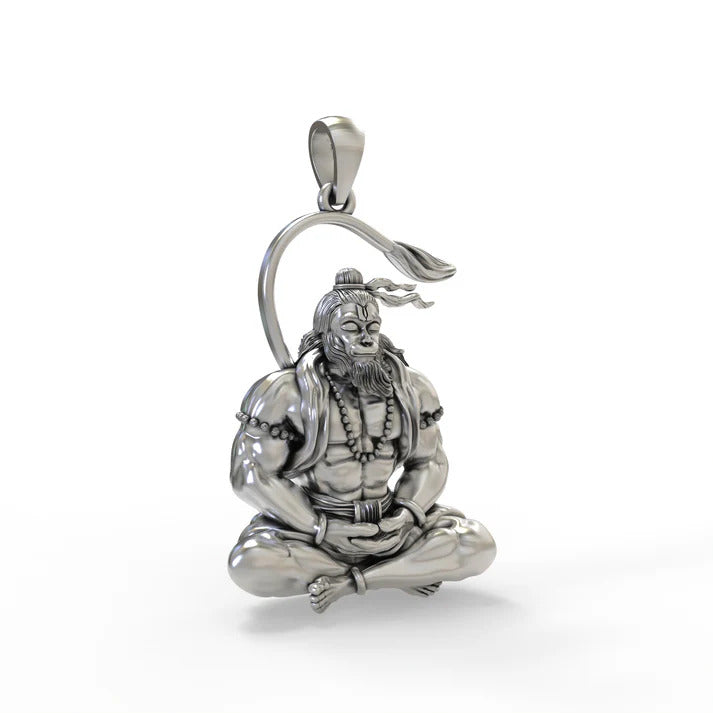 LORD HANUMAN PENDENT 92.5% STEARLING SILVER