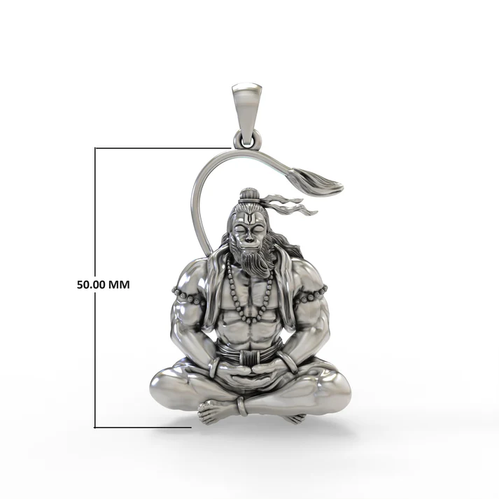 LORD HANUMAN PENDENT 92.5% STEARLING SILVER