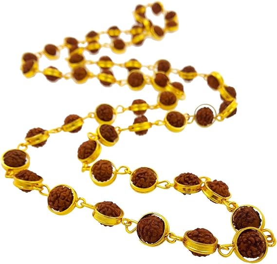 Rudraksha Capping gold Mala