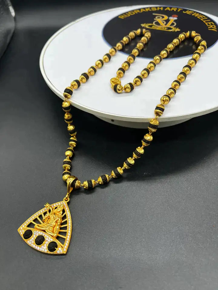 Gold Plated Shiv Best Quality Rudraksha Mala