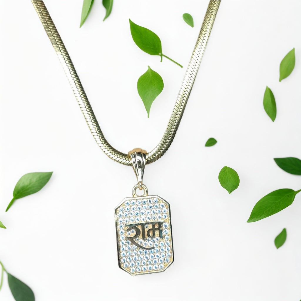 Shree Ram Pendant with Gold Plated Chain