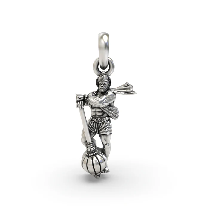 STANDING LORD HANUMAN PENDENT 92.5% STEARLING SILVER