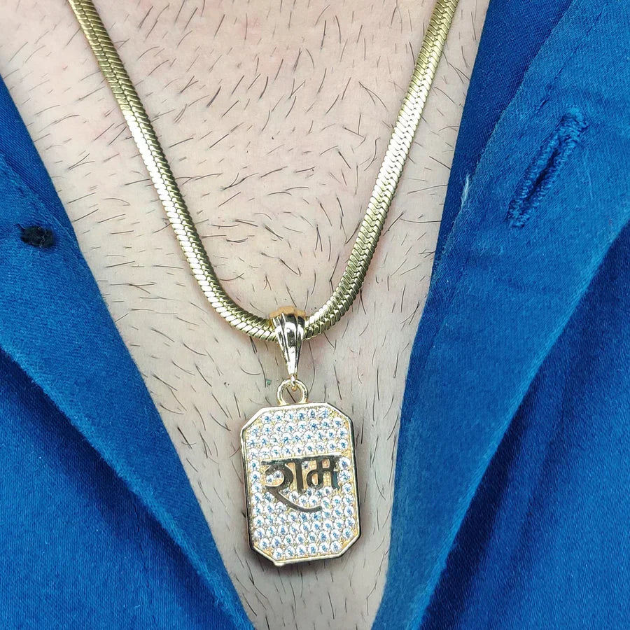 Shree Ram Pendant with Gold Plated Chain