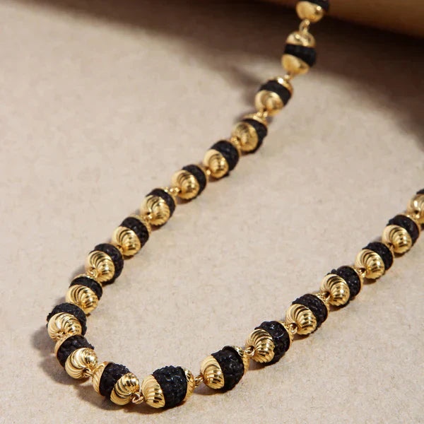Premium Gold Plated Rudraksha Mala