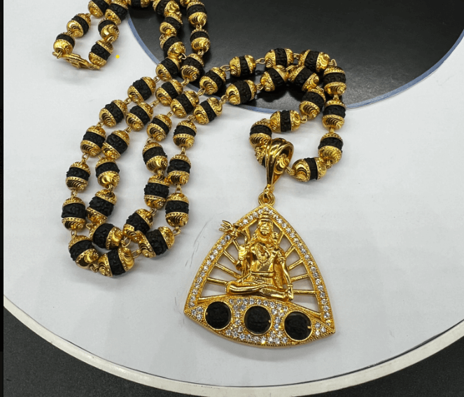 Gold Plated Shiv Best Quality Rudraksha Mala