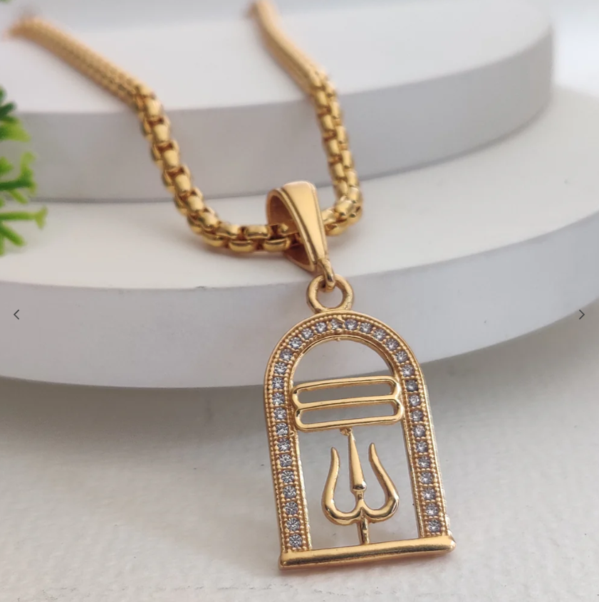 18k Mahadev Trishul Chain + Pendent