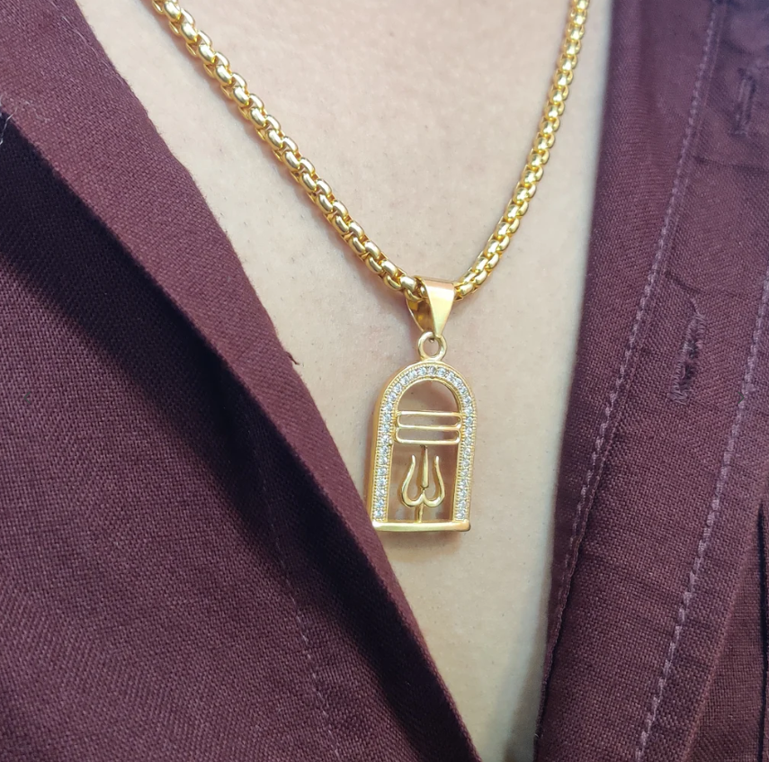 18k Mahadev Trishul Chain + Pendent