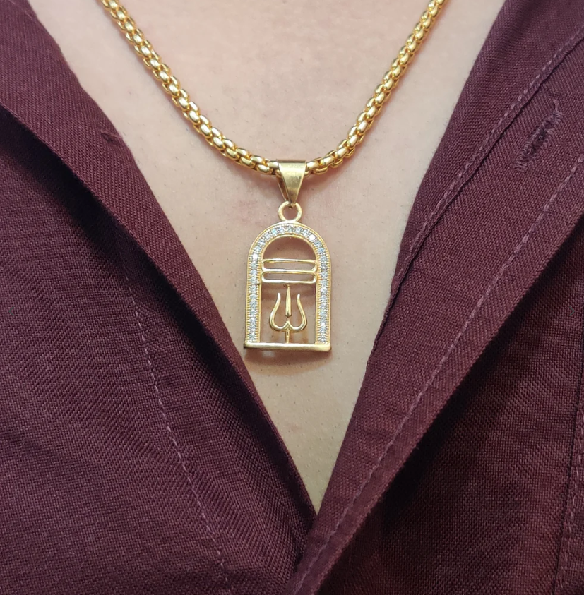 18k Mahadev Trishul Chain + Pendent