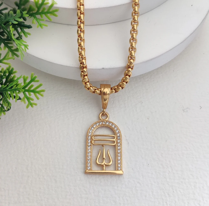 18k Mahadev Trishul Chain + Pendent
