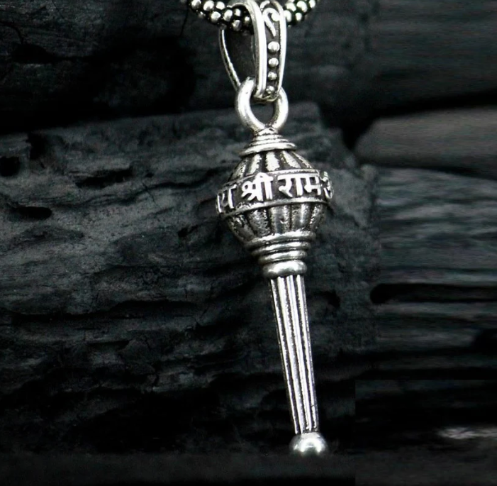 HANUMAN GADA LOCKET 92.5% STEARLING SILVER