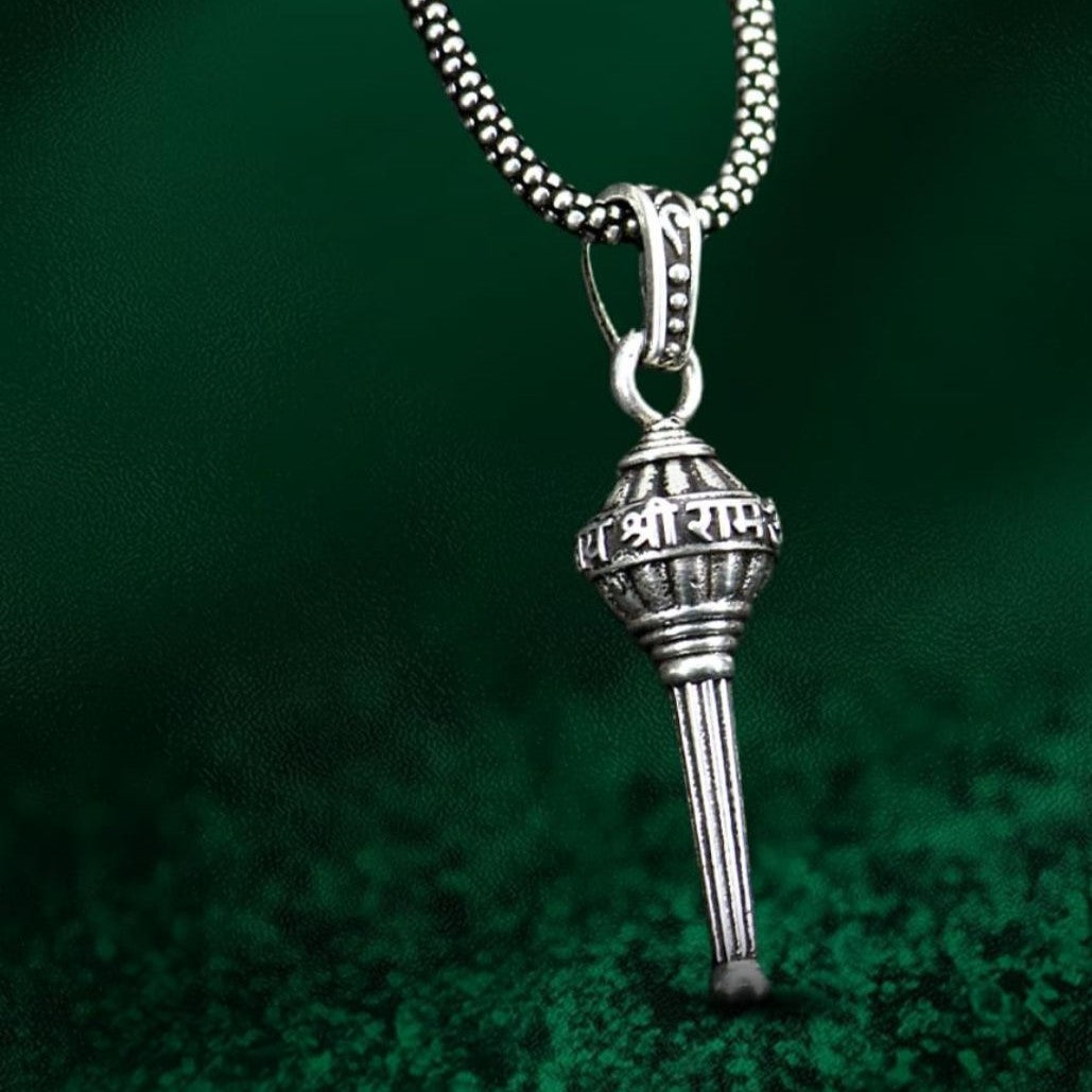 HANUMAN GADA LOCKET 92.5% STEARLING SILVER