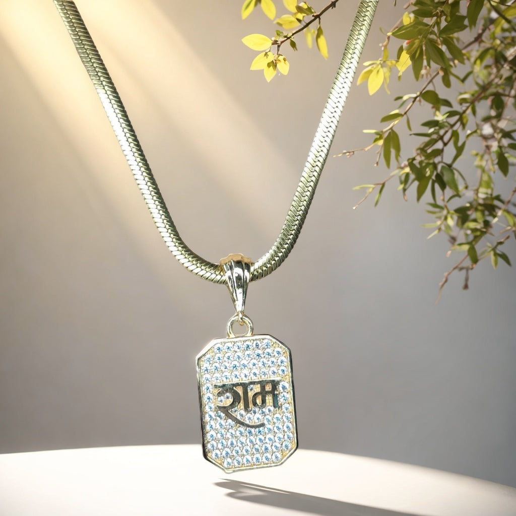 Shree Ram Pendant with Gold Plated Chain