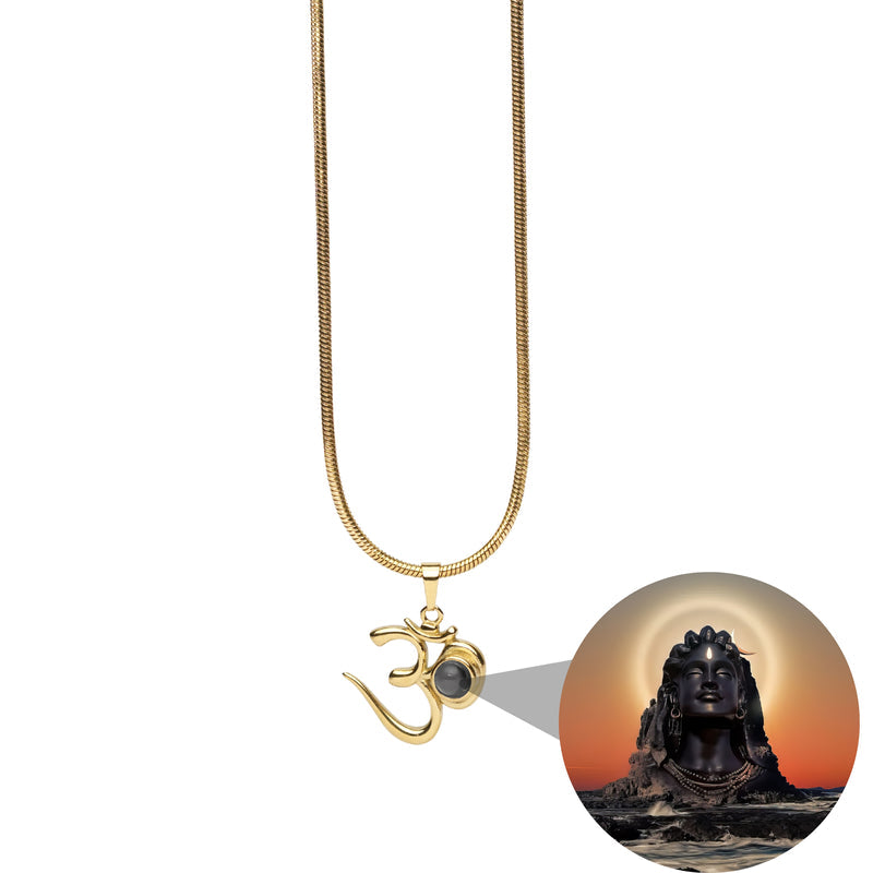 Shiva OM Pendant with Adiyogi Photo